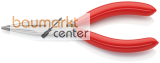 KNIPEX 25 01 140 Flachrundzange mit Schneide (Radiozange) mit Kunststoff �berzogen schwarz atramentiert 140 mm