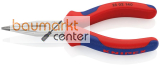 KNIPEX 25 02 140 SB Flachrundzange mit Schneide (Radiozange) mit Mehrkomponenten-H�llen schwarz atramentiert 140 mm