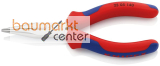 KNIPEX 25 05 140 Flachrundzange mit Schneide (Radiozange) mit Mehrkomponenten-H�llen verchromt 140 mm