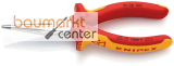 KNIPEX 25 06 160 Flachrundzange mit Schneide (Radiozange) isoliert mit Mehrkomponenten-H�llen, VDE-gepr�ft verchromt 160 mm
