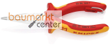 KNIPEX 25 06 160 T BK Flachrundzange mit Schneide (Radiozange) isoliert mit Mehrkomponenten-H�llen, VDE-gepr�ft verchromt 160 mm