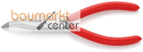 KNIPEX 25 21 160 Flachrundzange mit Schneide (Radiozange) mit Kunststoff �berzogen schwarz atramentiert 160 mm