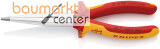 KNIPEX 26 16 200 Flachrundzange mit Schneide (Storchschnabelzange) isoliert mit Mehrkomponenten-H�llen, VDE-gepr�ft verchromt 200 mm