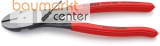 KNIPEX 74 21 200 Kraft-Seitenschneider mit Kunststoff �berzogen schwarz atramentiert 200 mm