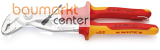 KNIPEX 87 26 250 T BK Cobra� VDE Hightech-Wasserpumpenzange, isoliert isoliert mit Mehrkomponenten-H�llen, VDE-gepr�ft; mit integrierter isolierter Befestigungs�se zum Anbringen einer Absturzsicherung verchromt 250 mm