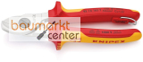 KNIPEX 95 16 165 T BK Kabelschere isoliert mit Mehrkomponenten-H�llen, VDE-gepr�ft; mit integrierter isolierter Befestigungs�se zum Anbringen einer Absturzsicherung verchromt 165 mm