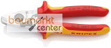 KNIPEX 95 26 165 Kabelschere mit �ffnungsfeder isoliert mit Mehrkomponenten-H�llen, VDE-gepr�ft verchromt 165 mm