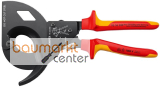 KNIPEX 95 36 280 Kabelschneider (Ratschenprinzip) isoliert mit Mehrkomponenten-H�llen, VDE-gepr�ft schwarz atramentiert 280 mm