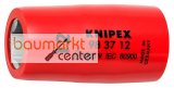 KNIPEX 98 37 12 Steckschl�sseleinsatz f�r Sechskantschrauben mit Innenvierkant 3/8" 44 mm