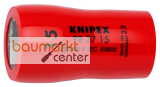 KNIPEX 98 37 15 Steckschl�sseleinsatz f�r Sechskantschrauben mit Innenvierkant 3/8" 47 mm