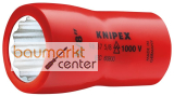 KNIPEX 98 37 1/2" Steckschl�sseleinsatz (Doppel-Sechskant) mit Innenvierkant 3/8" 45 mm