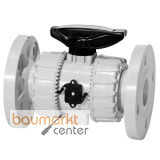 Aliaxis 2-Wege Kugelhahn VK Dual Block aus PP-H m.Festflansch VKDOM/EPDM d 20