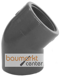 Aliaxis Winkel 45 Gr. PVC-U HFV R 1 1/2" PN16 Gewindemuffe