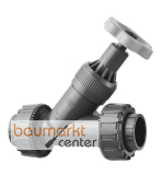Aliaxis PVC-U Schr�gsitzabsperrventil d16 FKM Verschraubung Klebmuffe VVUIV-FKM