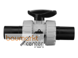 Aliaxis 2-Wege Kugelhahn VK Dual Block aus PP-H mit Stutzen aus PE 100 VKDBEM/EPDM d 20